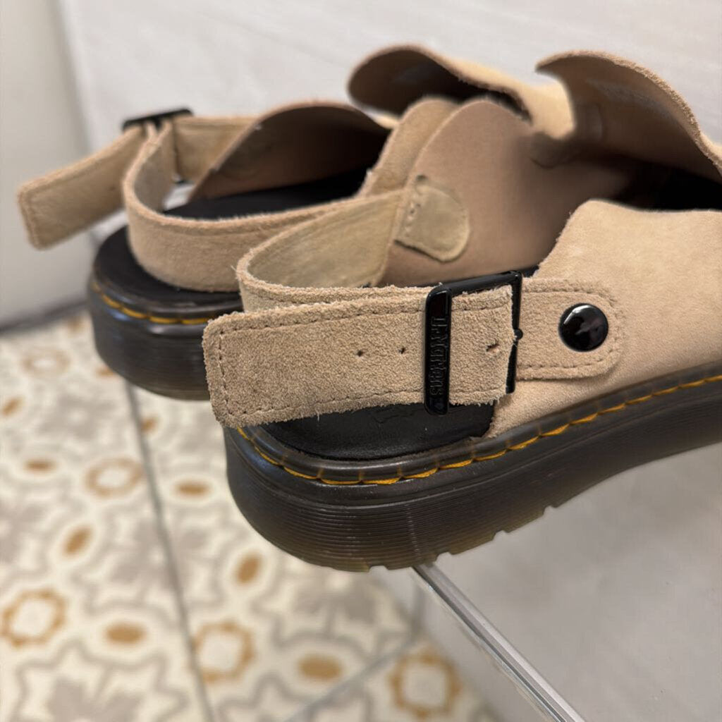 Dr. Martens Beige Suede Carlson Slingback Mules 9