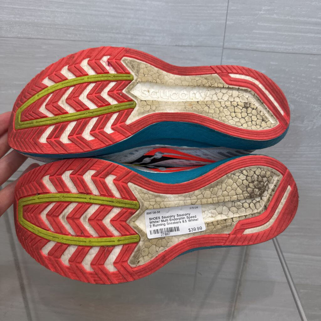 Saucony White/ Multi Endorphin Speed 2 Running Sneakers 8.5