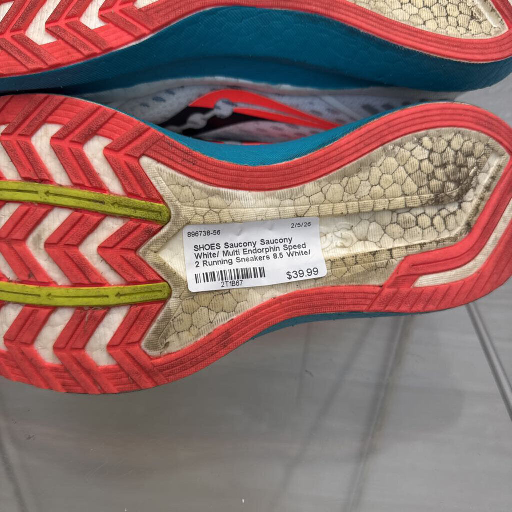 Saucony White/ Multi Endorphin Speed 2 Running Sneakers 8.5