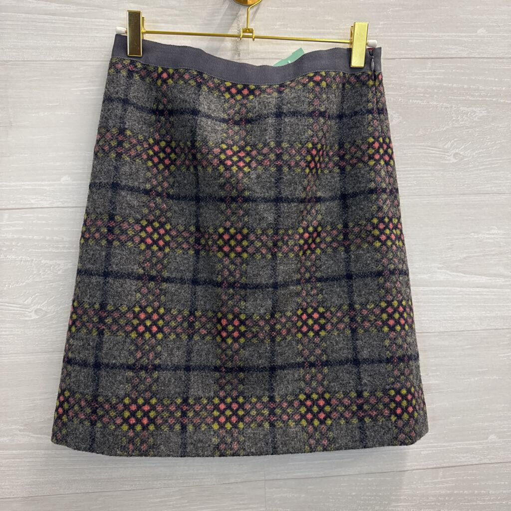 Boden Grey/ Multi Print Wool Skirt 2