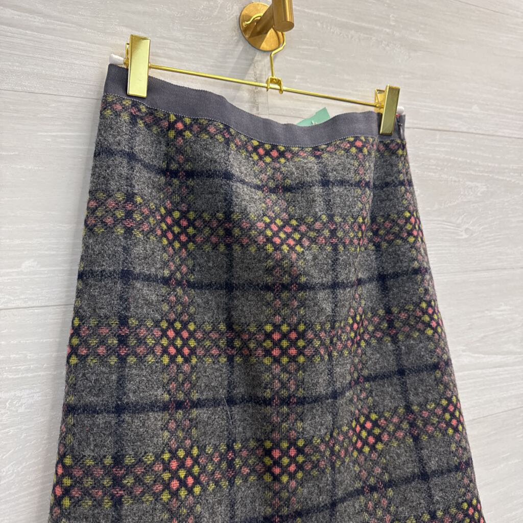 Boden Grey/ Multi Print Wool Skirt 2