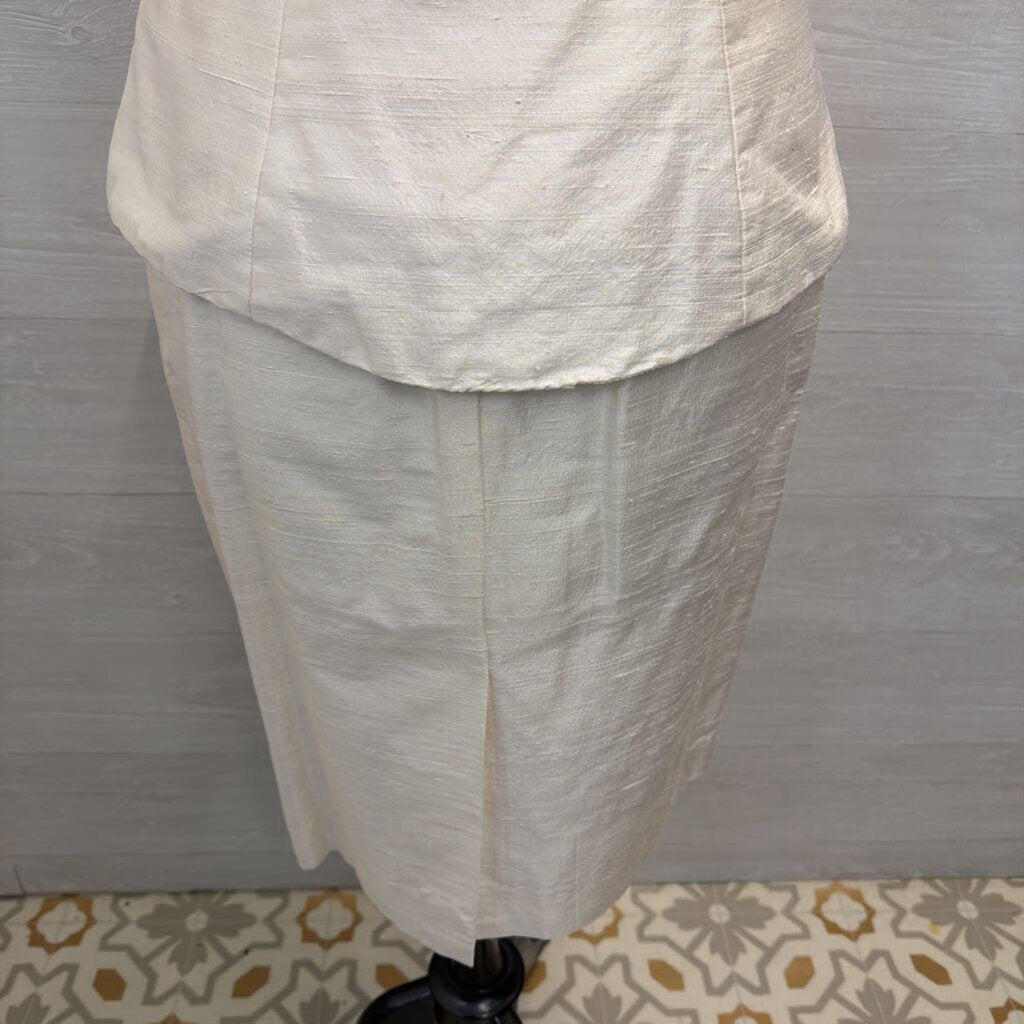 Watters and Watters Ivory 100% Silk Off Shoulder Top/ Midi Skirt Formal Set 10