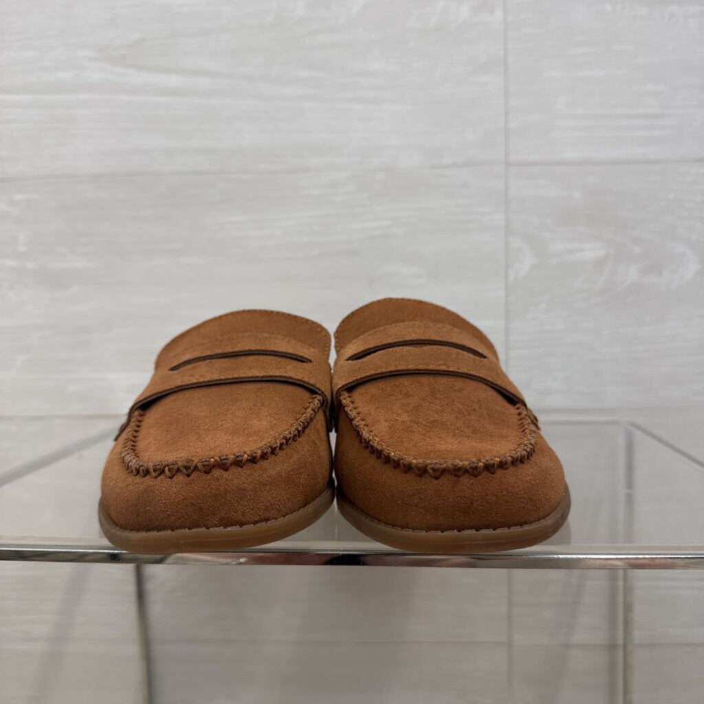 Lucky Brand Brown Suede Slip On Loafer Mules 8.5