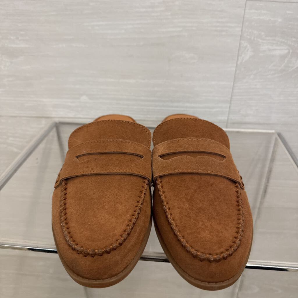 Lucky Brand Brown Suede Slip On Loafer Mules 8.5