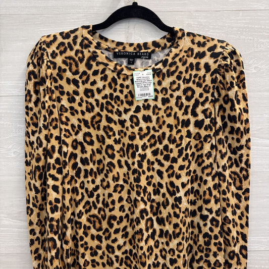 Veronica Beard Brown/ Black Leopard Print Long Sleeve Top Small
