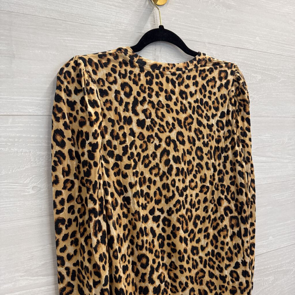 Veronica Beard Brown/ Black Leopard Print Long Sleeve Top Small
