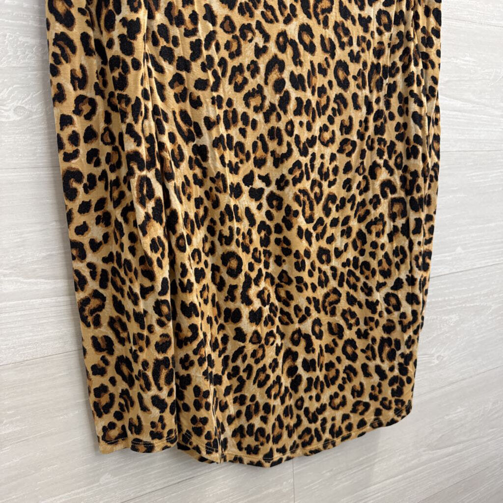 Veronica Beard Brown/ Black Leopard Print Long Sleeve Top Small