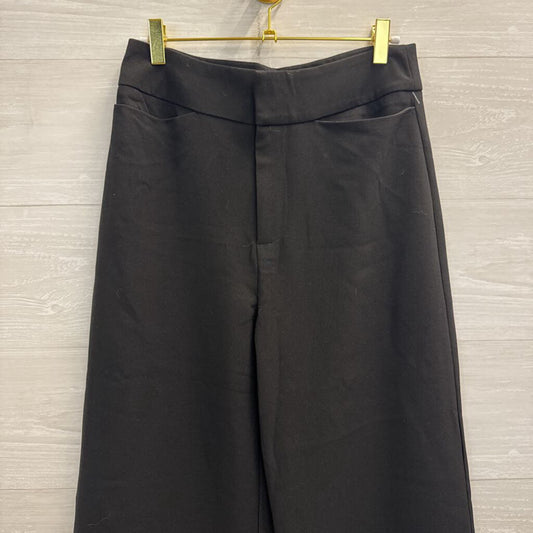 Black Wide Leg Rhinestone Fringe Hem Pants Medium