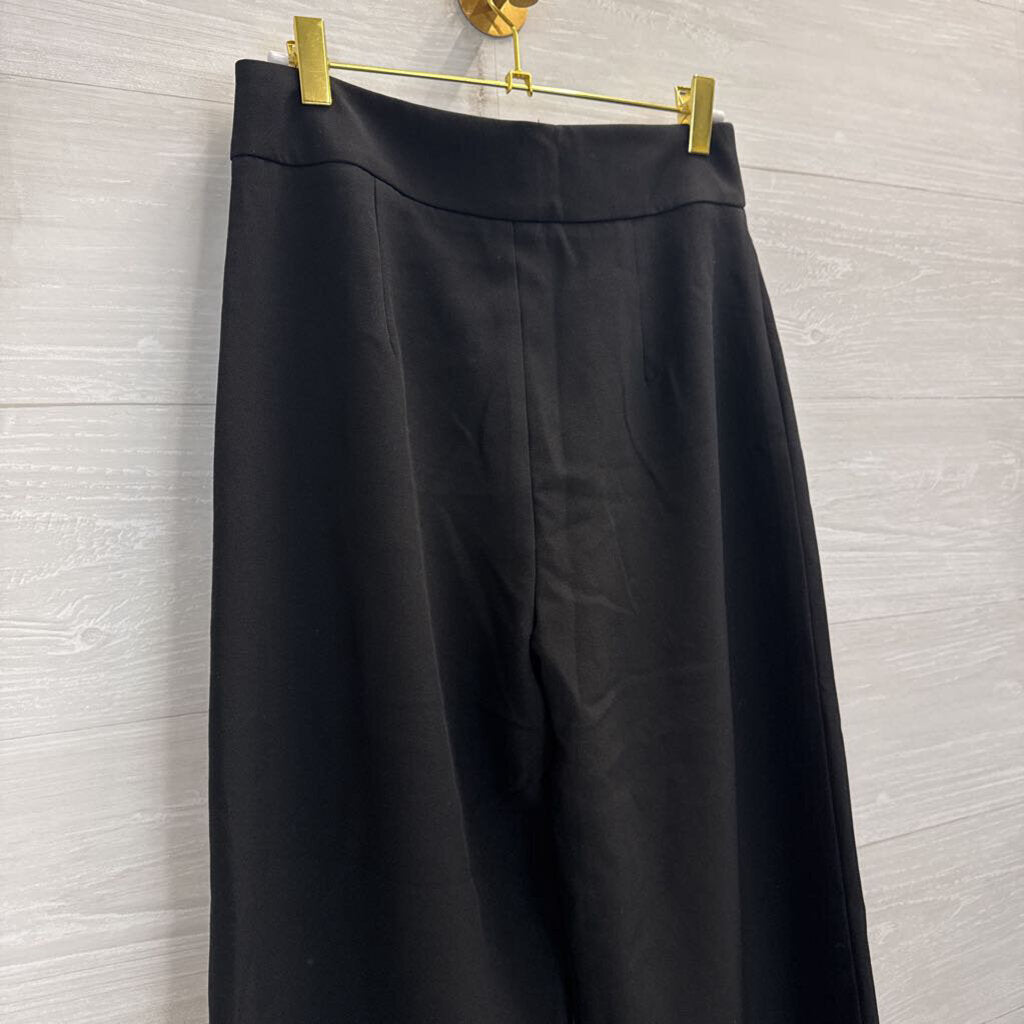 Black Wide Leg Rhinestone Fringe Hem Pants Medium