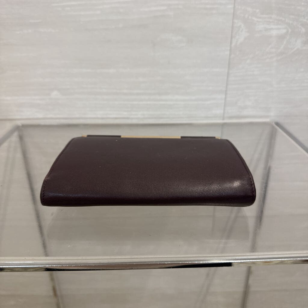 Etienne Aigner Brown Leather Kiss Lock Wallet