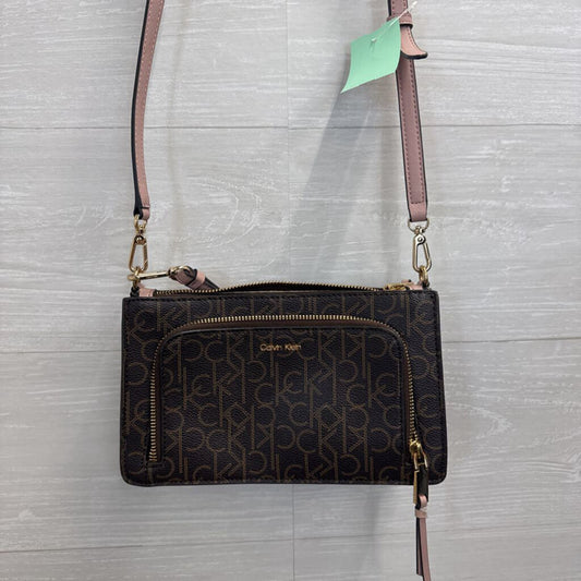 Calvin Klein Brown Lily Signature Crossbody Purse