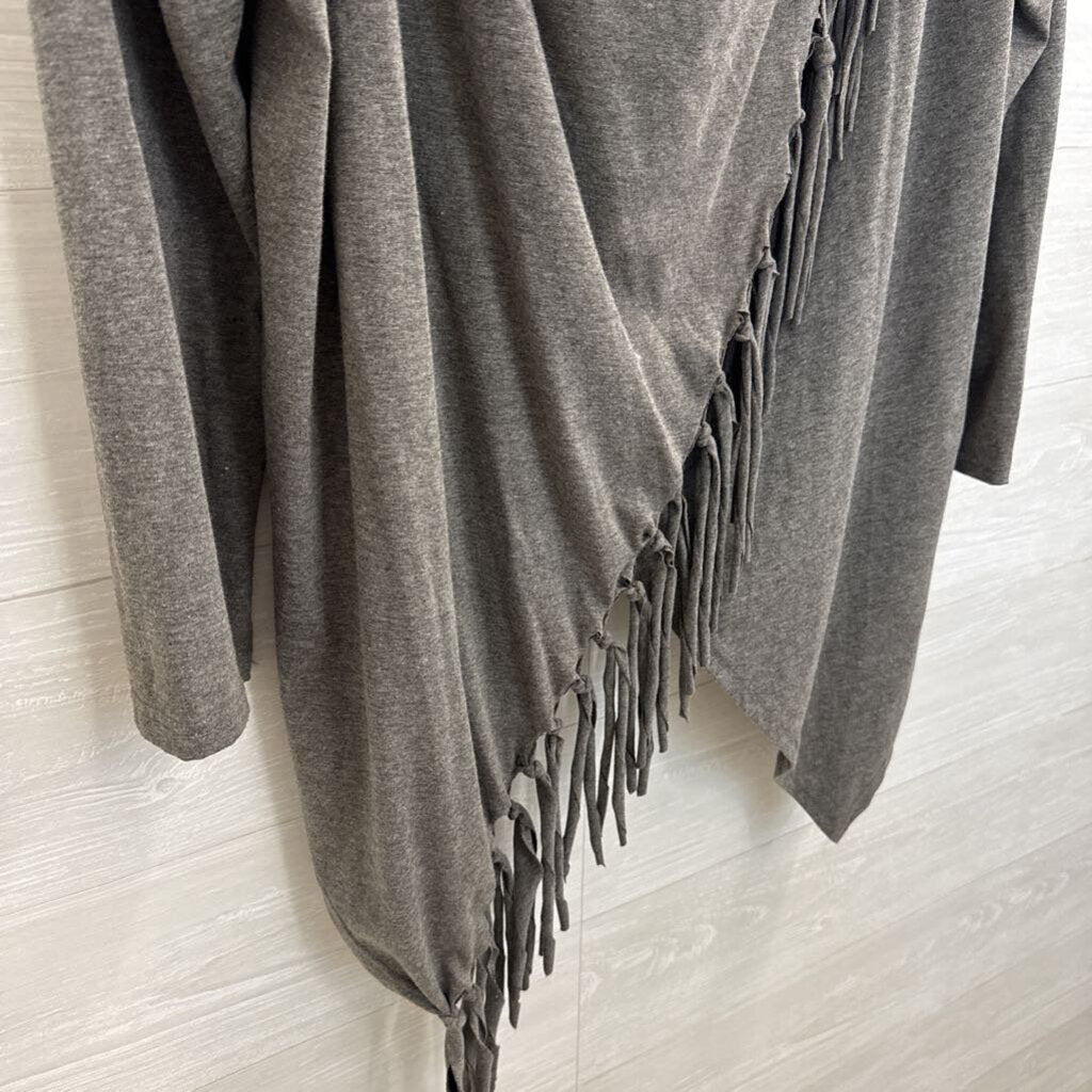 Zanzea Grey Fringe Detail Long Sleeve Top 5XL