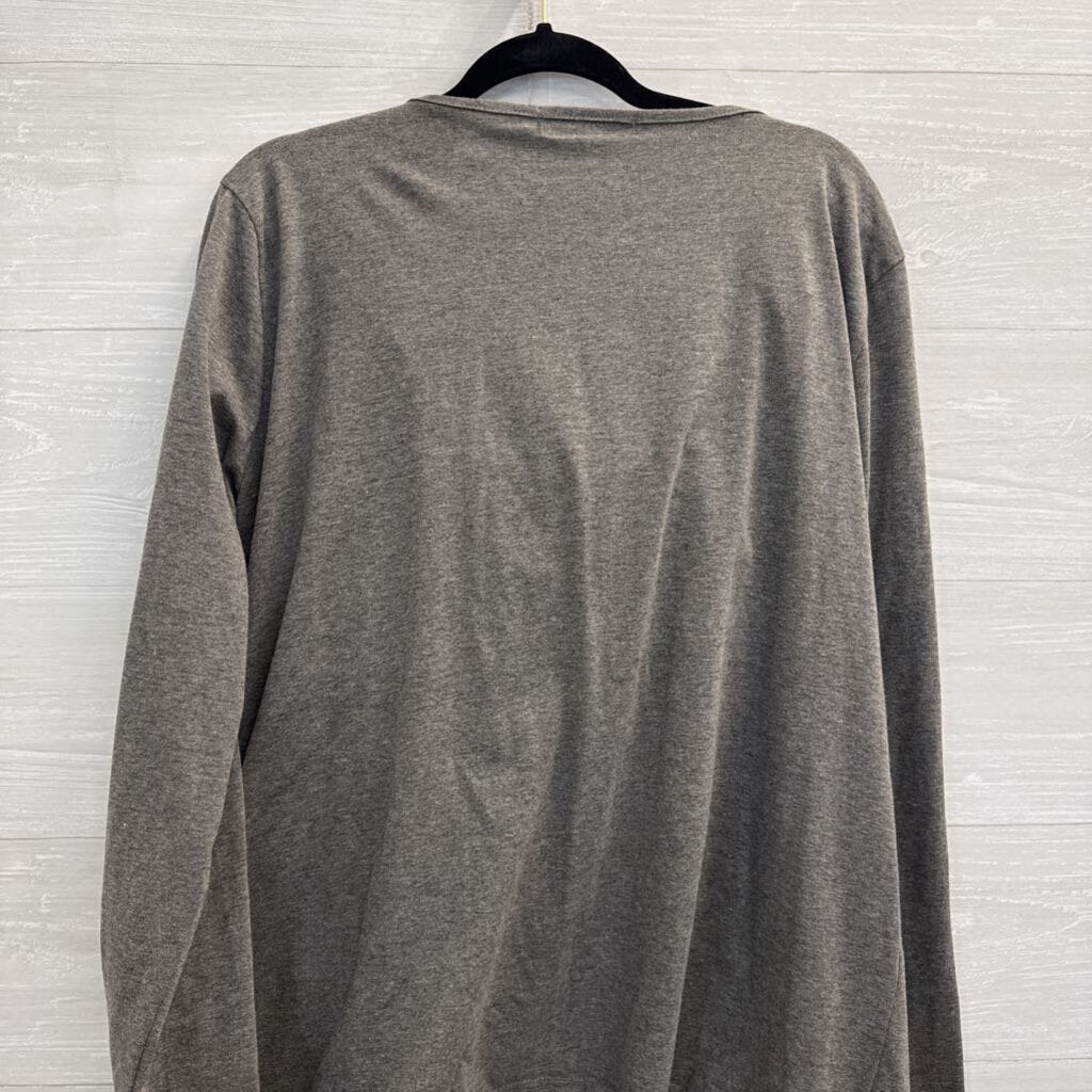 Zanzea Grey Fringe Detail Long Sleeve Top 5XL