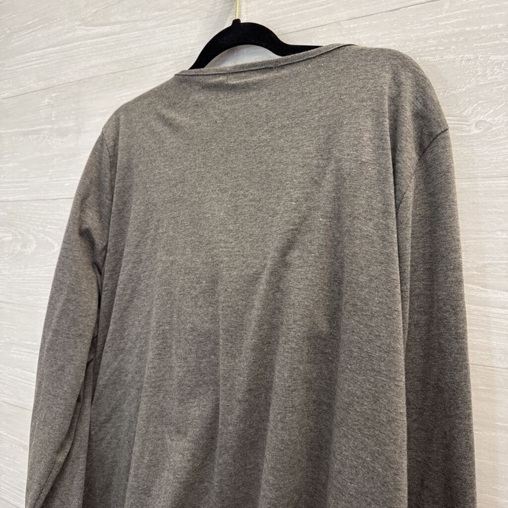 Zanzea Grey Fringe Detail Long Sleeve Top 5XL