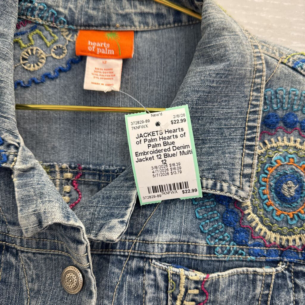 Hearts of Palm Blue Embroidered Denim Jacket 12