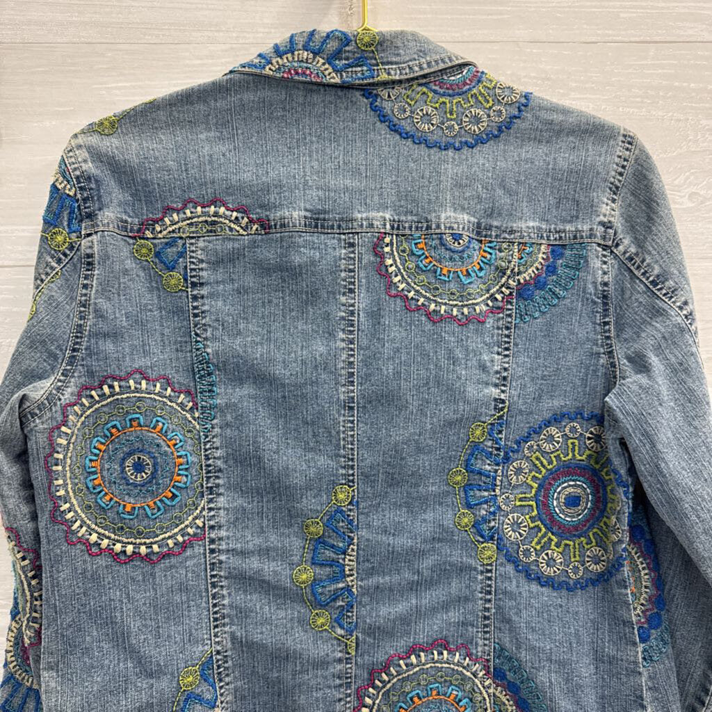 Hearts of Palm Blue Embroidered Denim Jacket 12