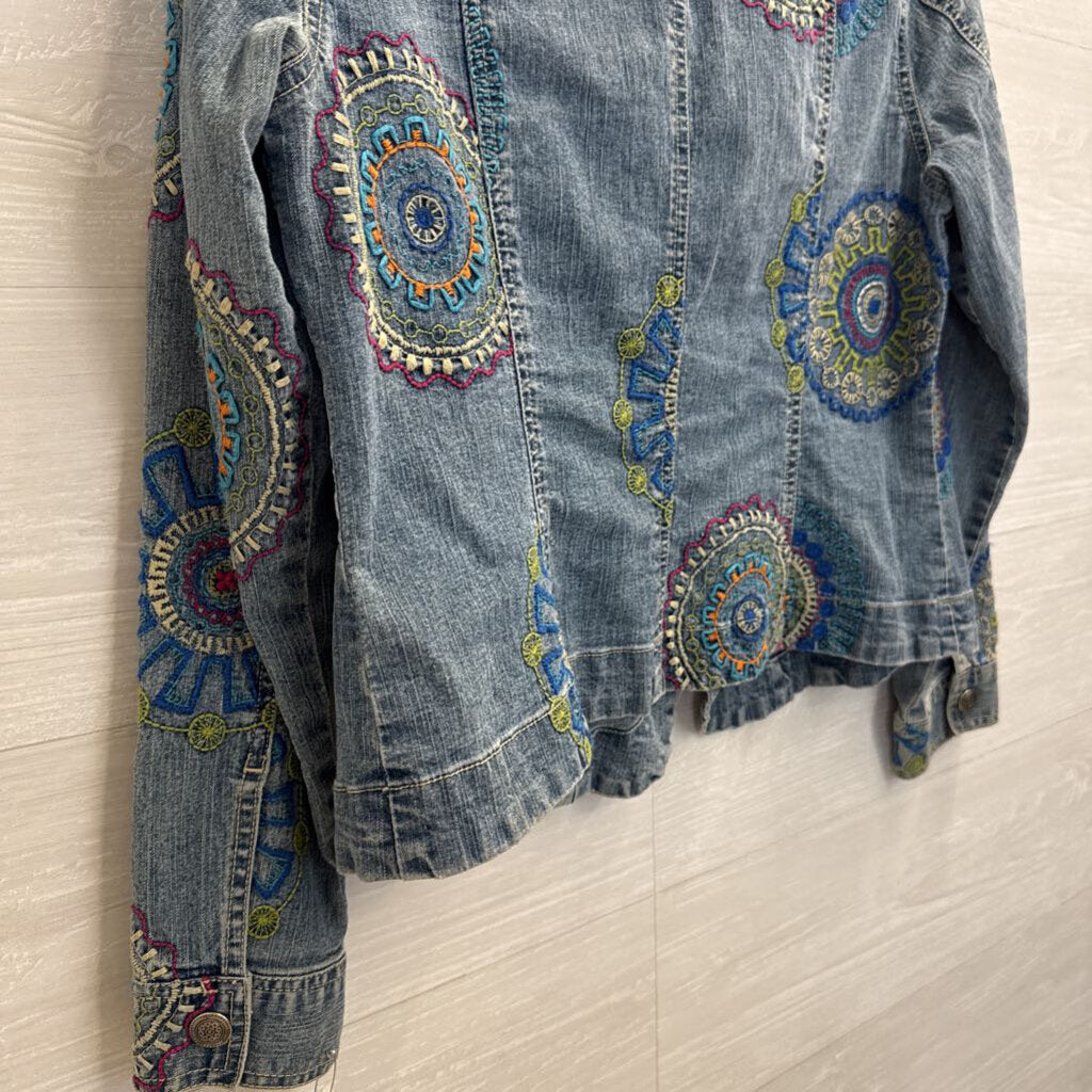 Hearts of Palm Blue Embroidered Denim Jacket 12