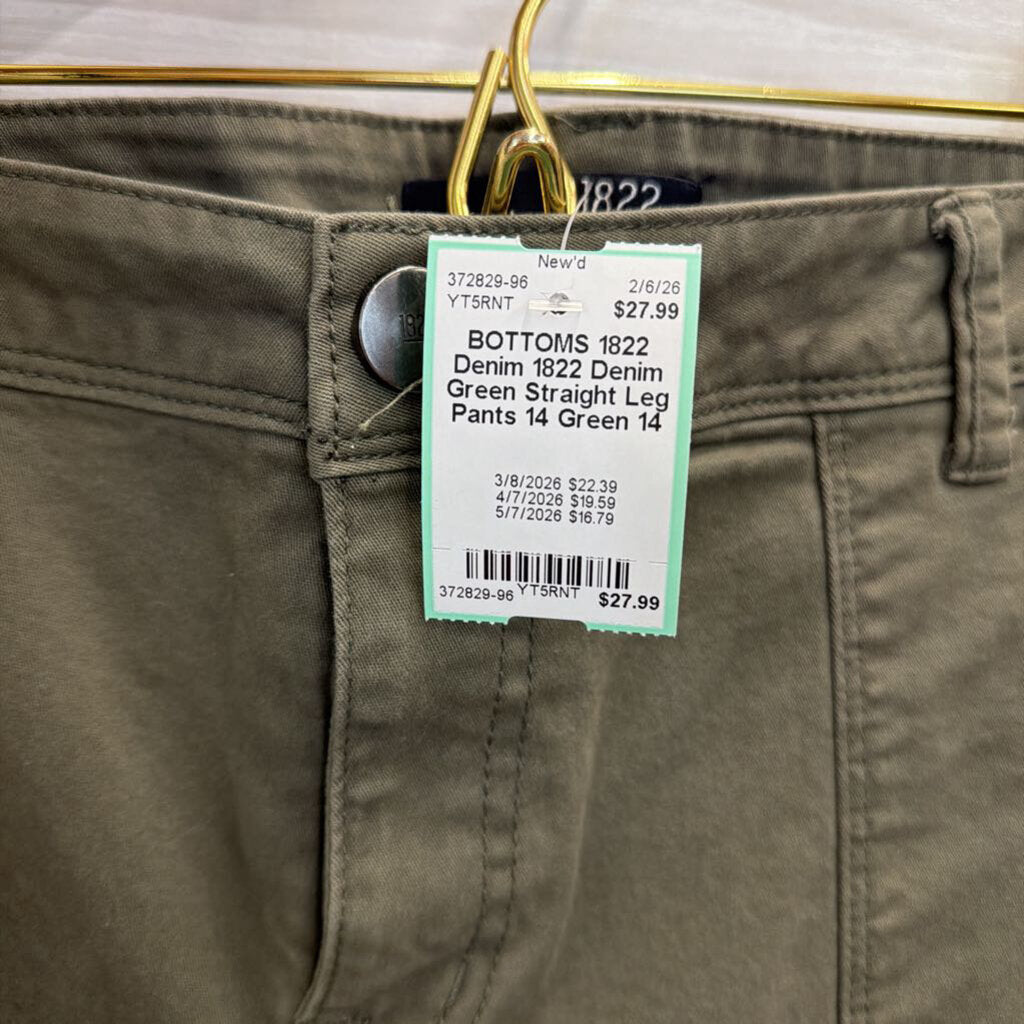 1822 Denim Green Straight Leg Pants 14
