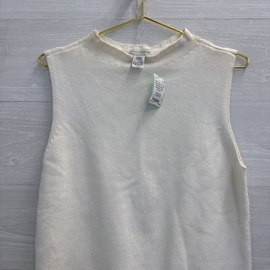 Yarn Works Cream Knit Sleeveless Sweater Large