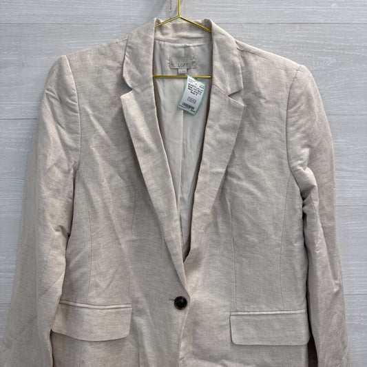Loft Beige Linen Blend Blazer Jacket 12