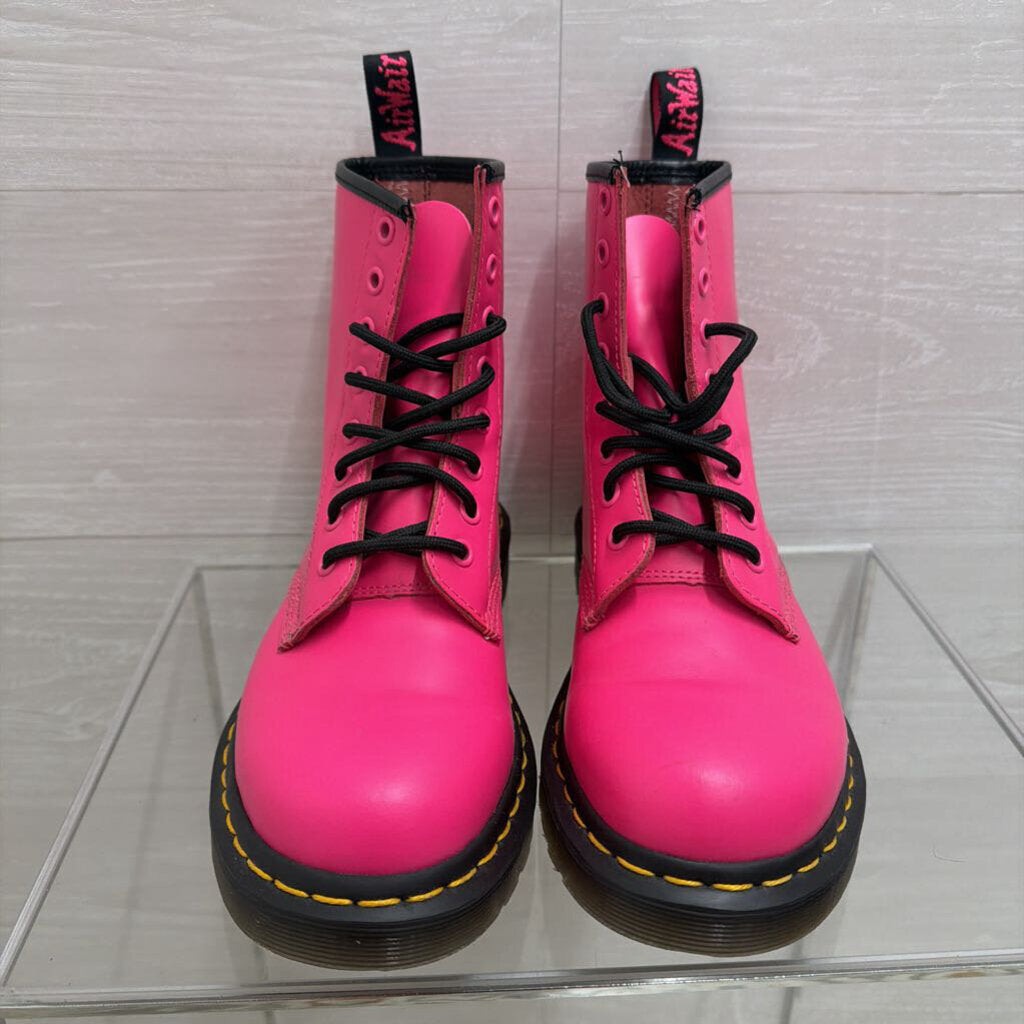 Dr Martens Neon Pink 1460 Smooth Leather Boots 7