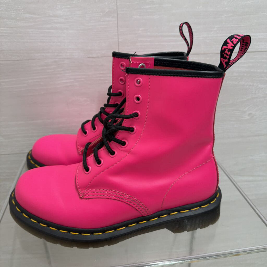 Dr Martens Neon Pink 1460 Smooth Leather Boots 7