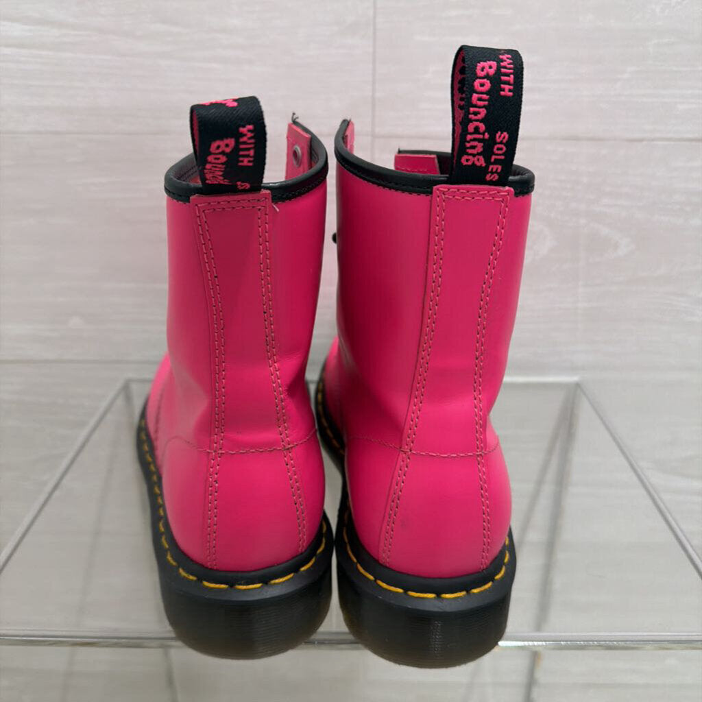Dr Martens Neon Pink 1460 Smooth Leather Boots 7