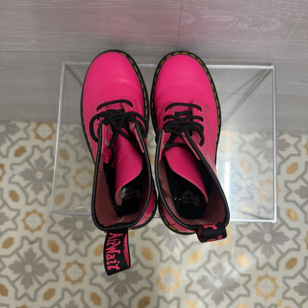 Dr Martens Neon Pink 1460 Smooth Leather Boots 7