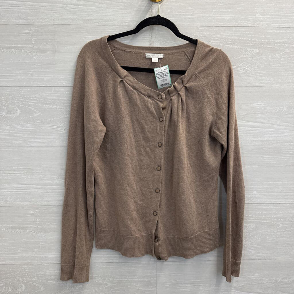 New York and Company Brown Cardigan Sweater Large