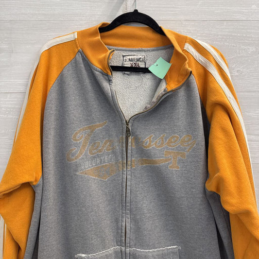 J America Grey/ Orange Tennessee Zip Up Jacket XXL