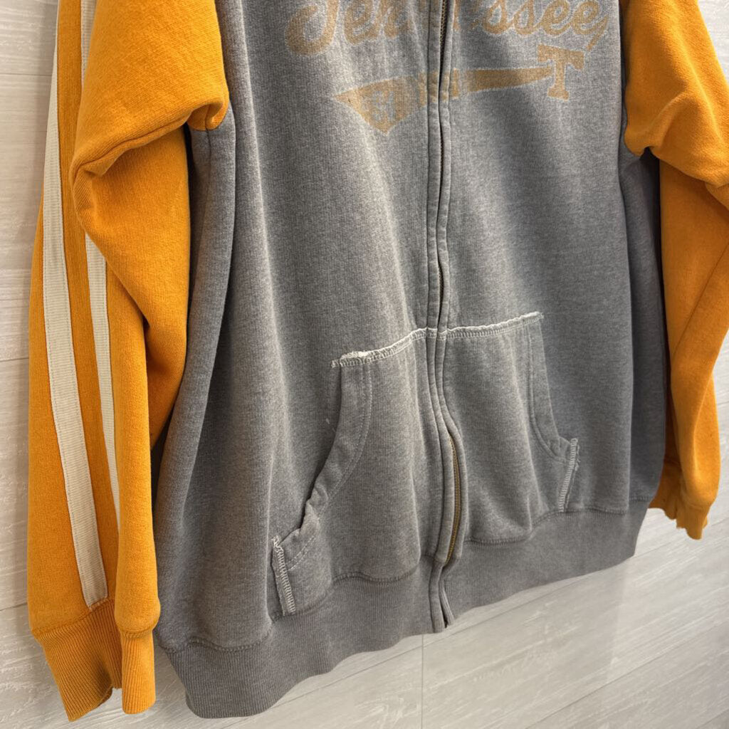 J America Grey/ Orange Tennessee Zip Up Jacket XXL