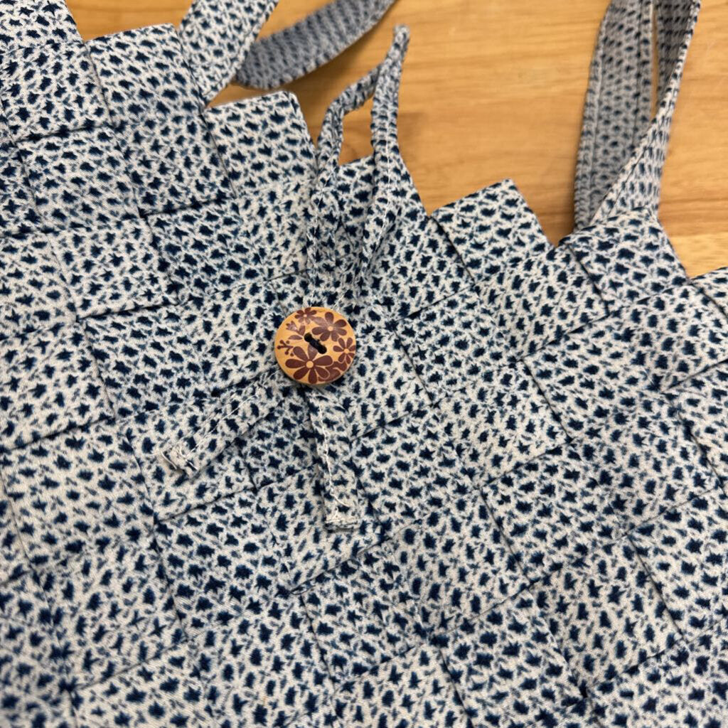 White/ Blue Print Woven Purse