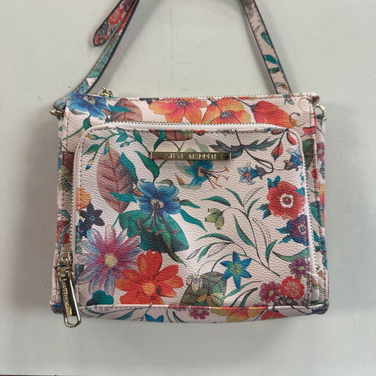 Steve Madden Blush/ Multi Floral Print Small Crossbody Purse