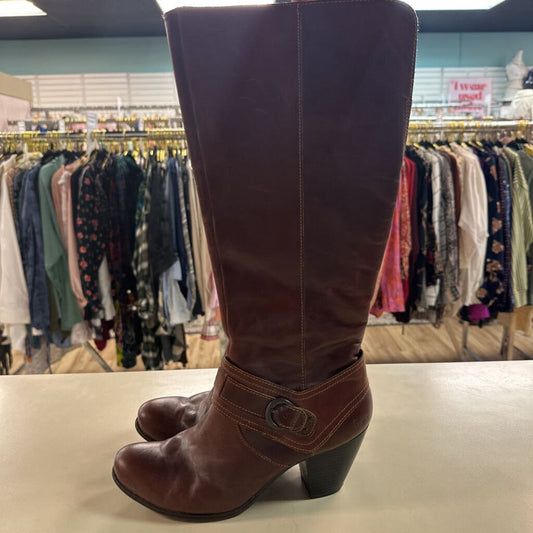 BOC Brown Leather Tall Riding Boots 9