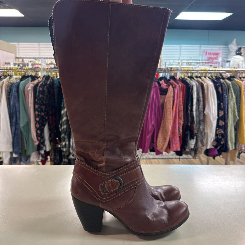 BOC Brown Leather Tall Riding Boots 9