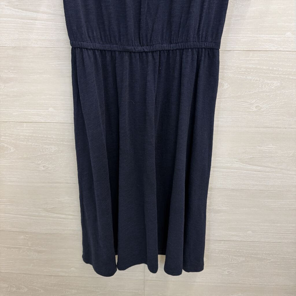 Talbots Navy Eyelet Short Puff Sleeve Dress Extra Small