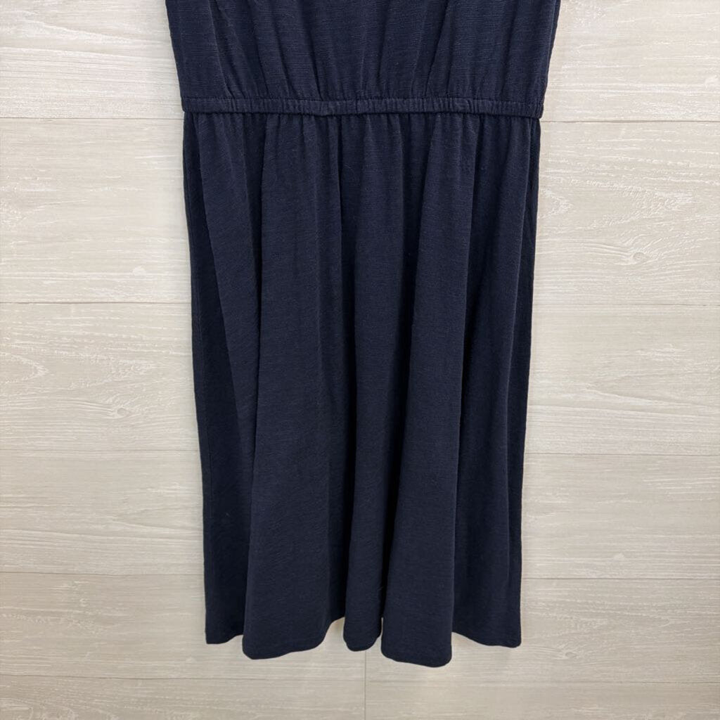 Talbots Navy Eyelet Short Puff Sleeve Dress Extra Small