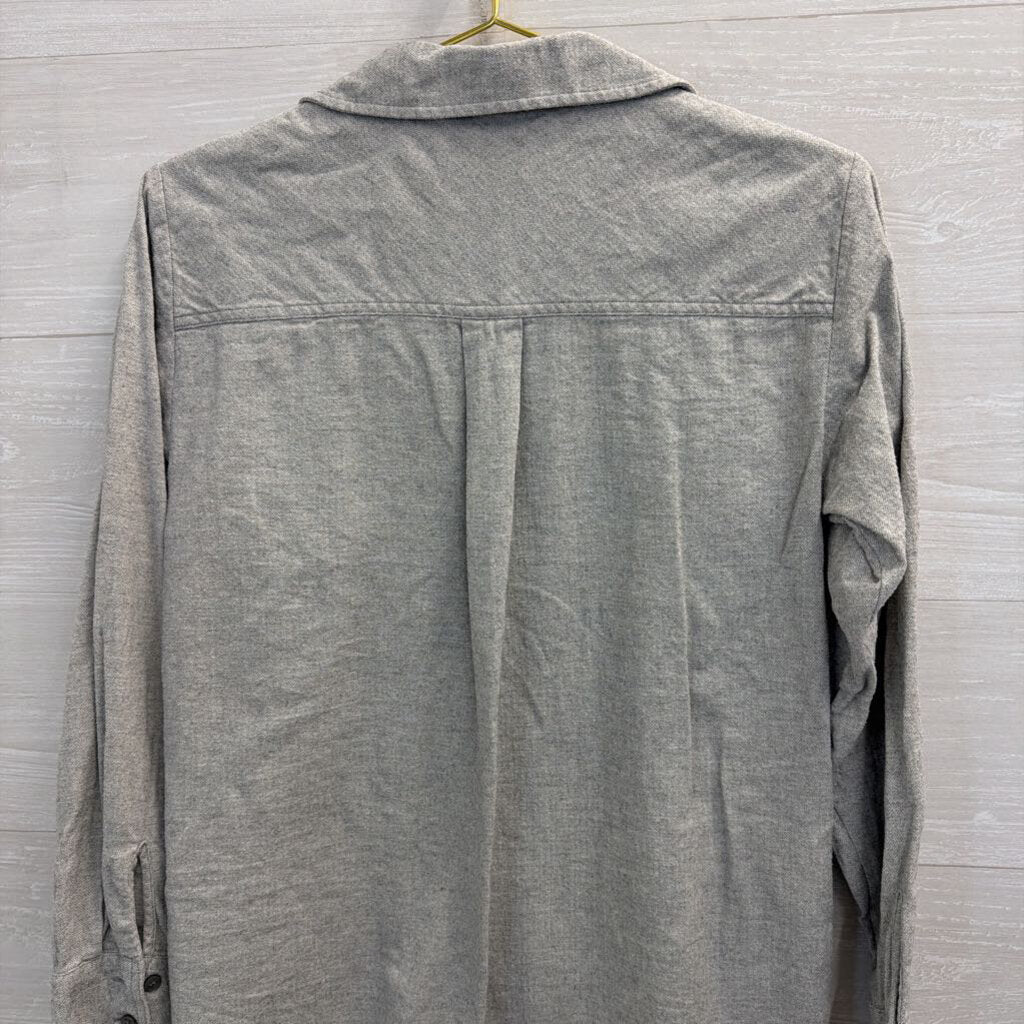 Loft Grey Long Sleeve Button Down Top Small