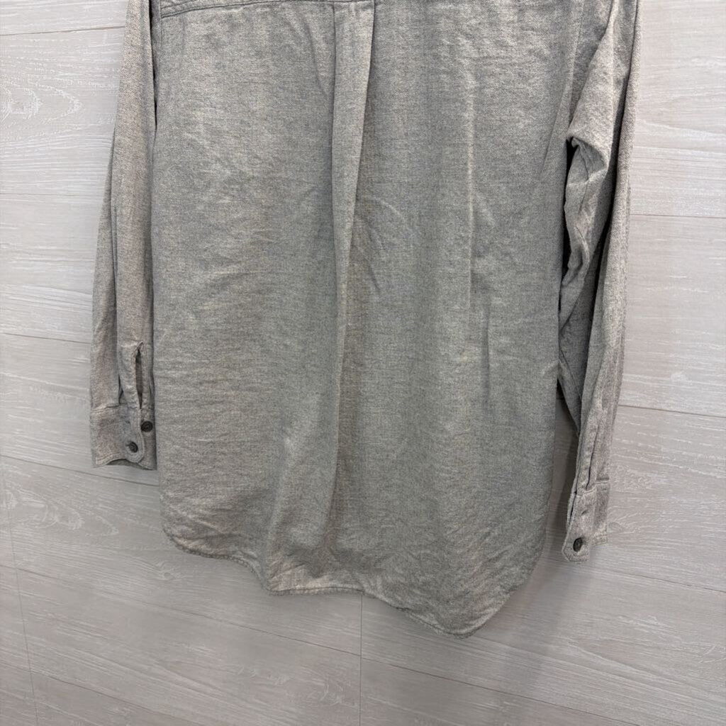 Loft Grey Long Sleeve Button Down Top Small