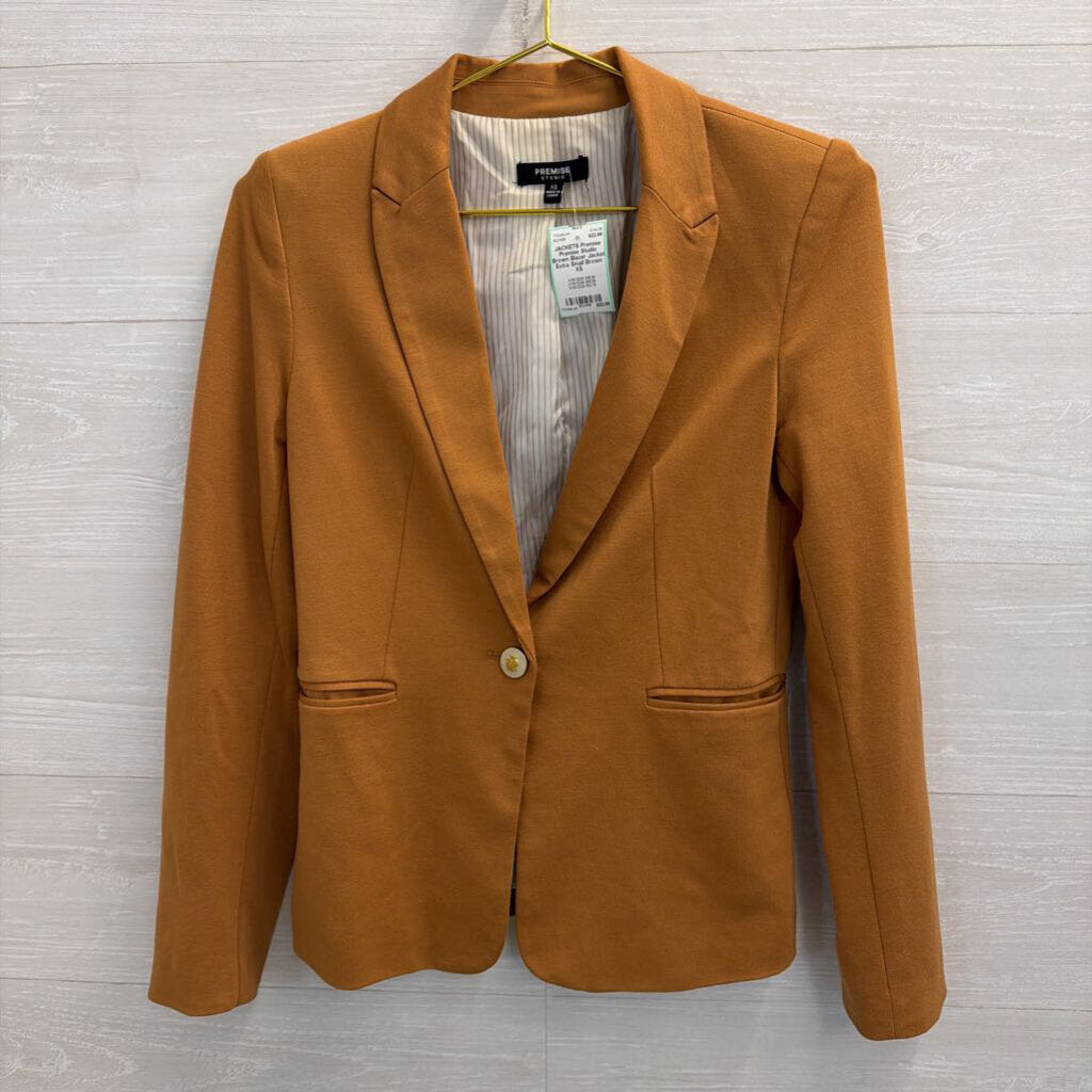 Premise Studio Brown Blazer Jacket Extra Small