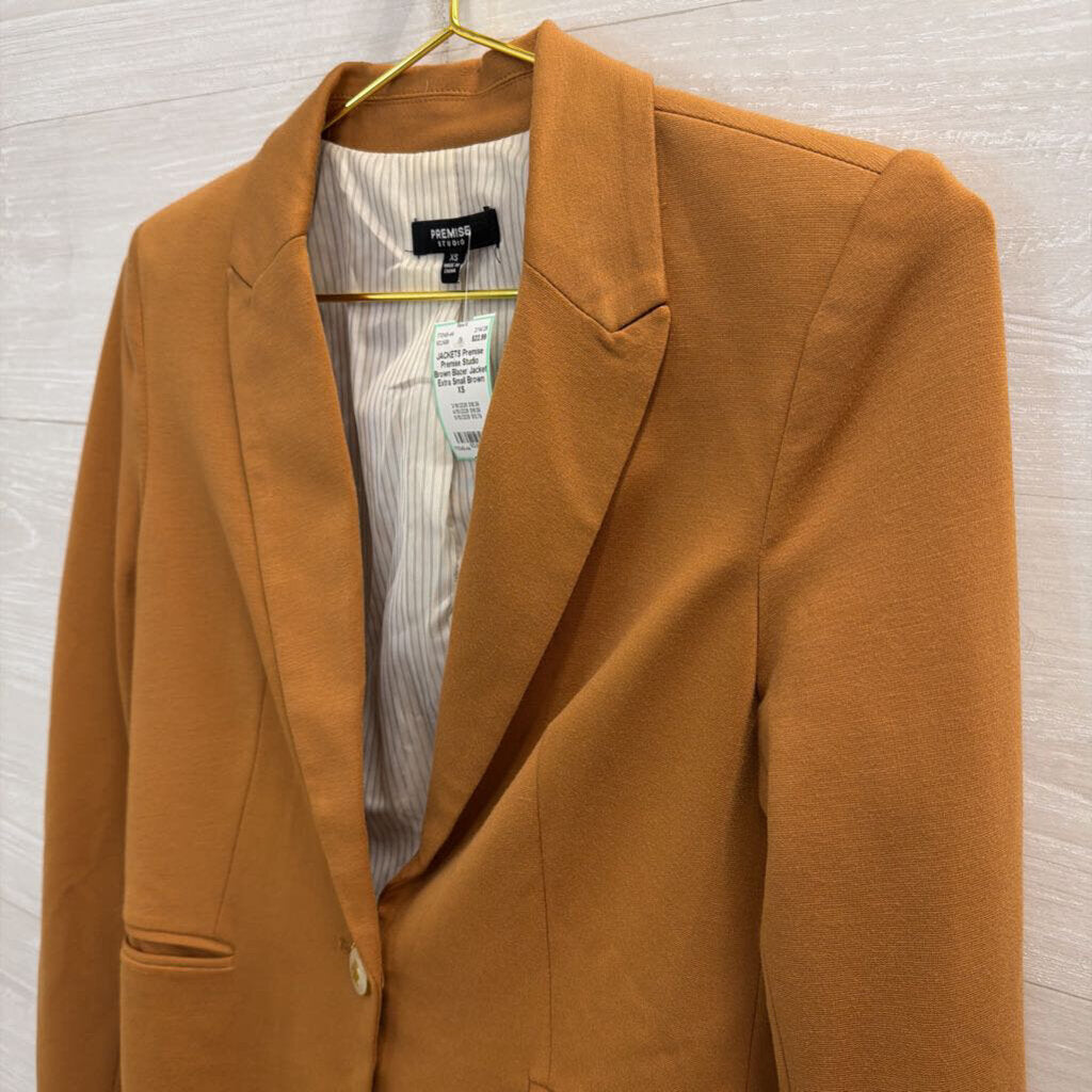 Premise Studio Brown Blazer Jacket Extra Small