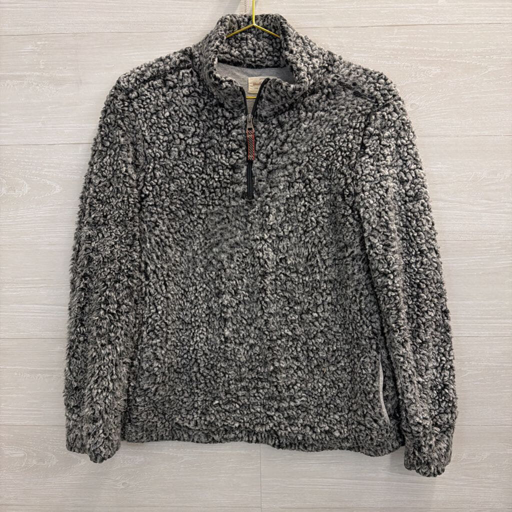 Weatherproof Grey/ Black Sherpa Quarter Zip Pullover Medium