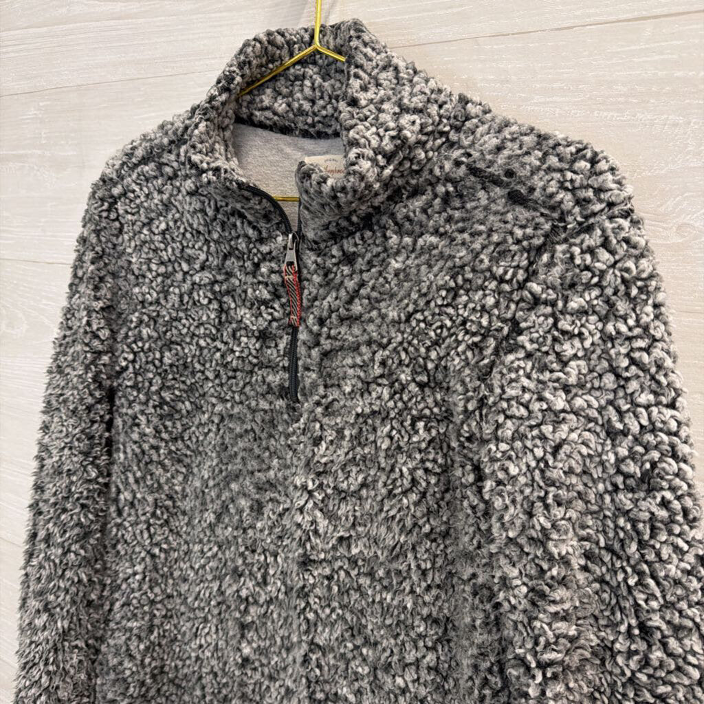 Weatherproof Grey/ Black Sherpa Quarter Zip Pullover Medium