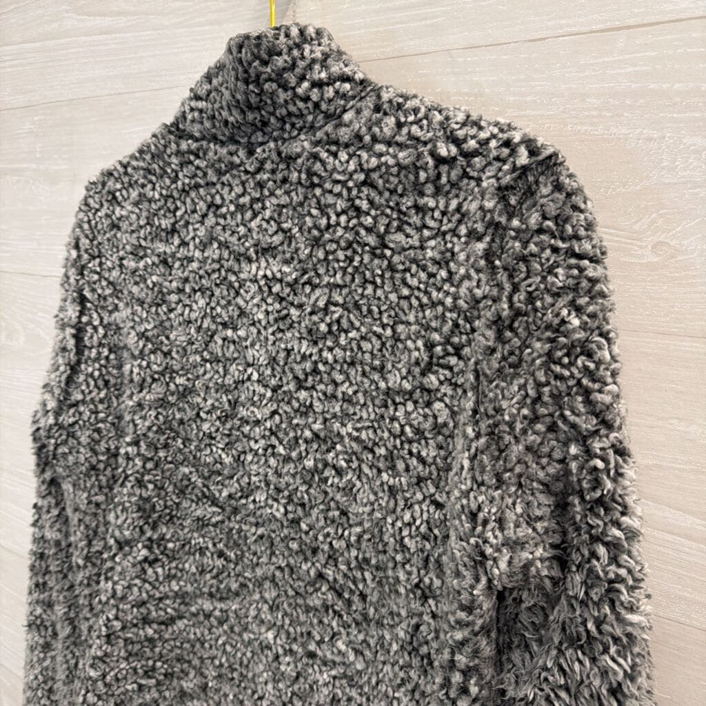 Weatherproof Grey/ Black Sherpa Quarter Zip Pullover Medium