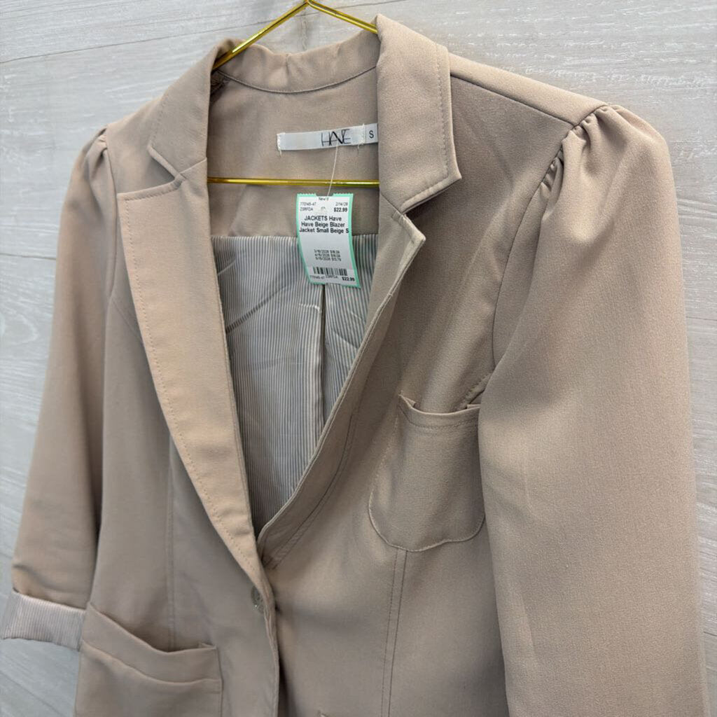 Have Beige Blazer Jacket Small
