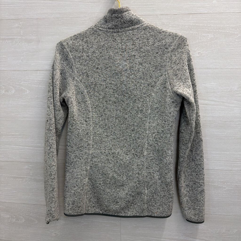 Eddie Bauer White/ Grey Knit Long Sleeve Pullover Small
