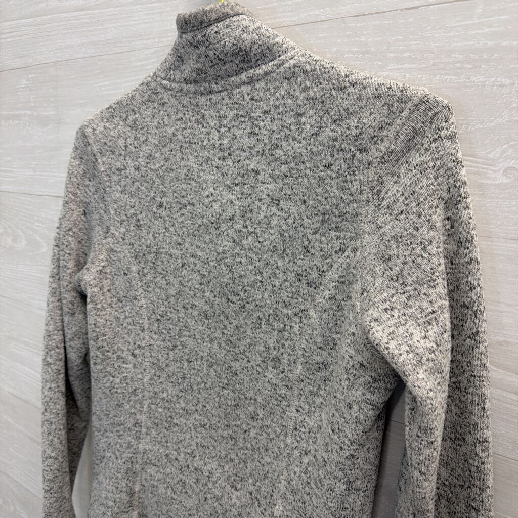 Eddie Bauer White/ Grey Knit Long Sleeve Pullover Small