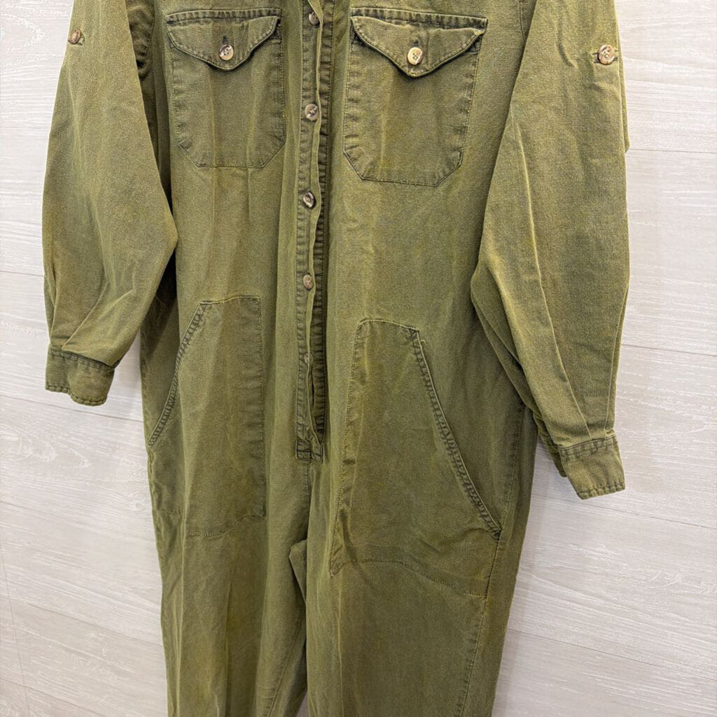 Vintage Banana Republic Long Sleeve Button Front Jumpsuit Medium
