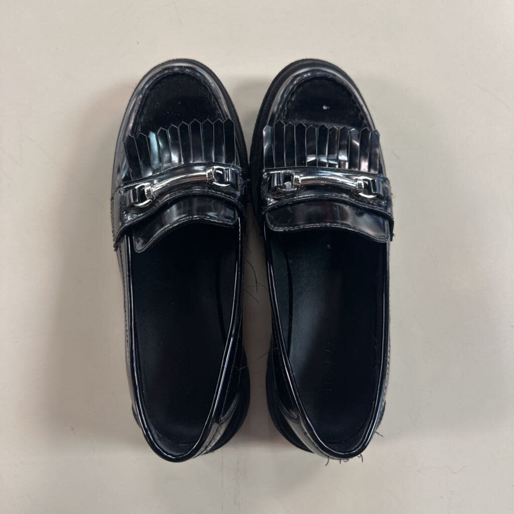 Black Faux Leather Chunky Loafers 8