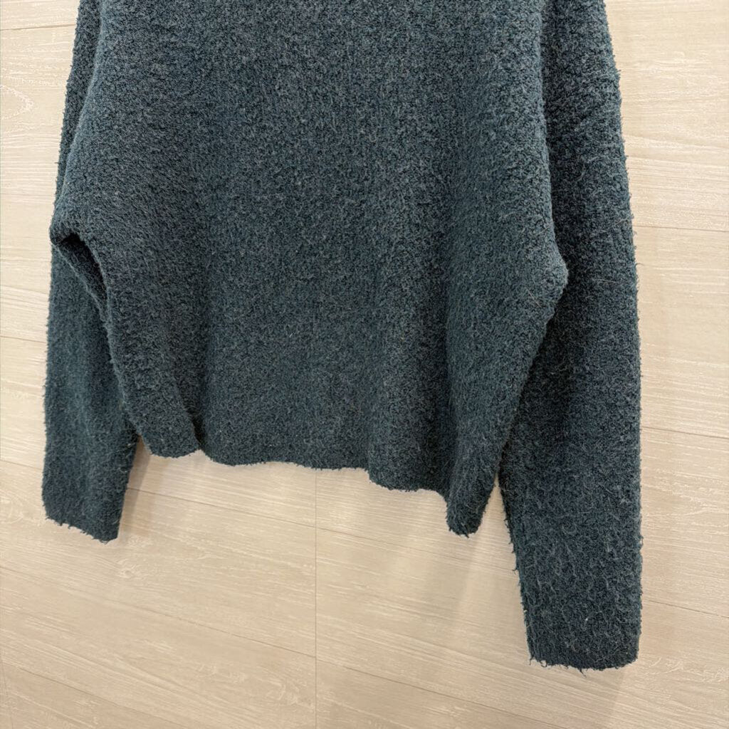 Blue Knit Mock Neck Long Sleeve Sweater Medium